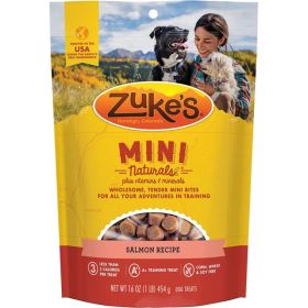 Zukes Mini Naturals Dog Treat - Savory Salmon Recipe - 1 lb