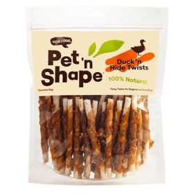 Pet 'n Shape 100% Natural Duck Hide Twists - Regular - 50 Pack  (5" Chews)