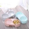 Pet Double Bowls; Cat Food And Water Bowls; Pet Feeding Bowl For Indoor Dog & Cat Assorted Varieties