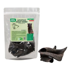 Mountain Goat Horn-100% Natural Dog Treat & Chews;  Grain-Free;  Gluten-Free;  Dog Chewing Dental Toys-Mixed Sizes; 10 Count-10 oz