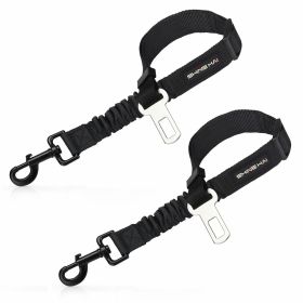 2 Pack Adjustable Dog Harness For Car Seatbelt Connector Restrain Tether For Pet