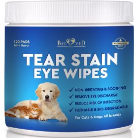 Cat Dog Eye Wash Wipes Tear Stain Remover Cleaner Eye Infection Treatment Helps Prevent Pink Eye Relief Allergies Symptoms Runny Dry Eyes Safe for Sma