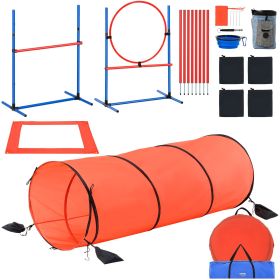 VEVOR Dog Agility Training Equipment 5 PCS Combination Set with Hurdles Tunnel