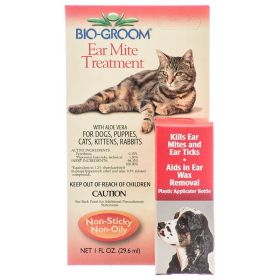 Bio Groom Ear Mite Treatment with Aloe Vera (Option 1: 1 oz)