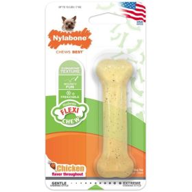 Nylabone Flexi Chew Dog Bone (Option 1: Chicken Flavor, Option 2: Petite (1 Pack))