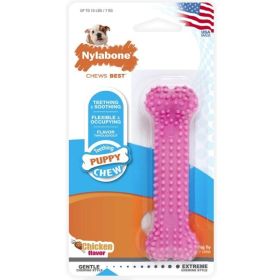 Nylabone Puppy Chew Dental Bone Chew Toy (Option 1: Pink, Option 2: 3.75" Chew  (For Puppies up to 15 lbs))