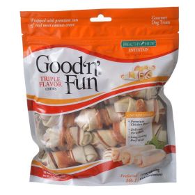 Healthy Hide Good 'n' Fun Triple-Flavor Bones (Option 1: Beef, Pork & Chicken, Option 2: Mini, Option 3: 18 Pack)