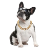 Pet gold collar Dog Chain Collar Keji Teddy Fadou domineering big gold necklace cat playing cool jewelry big gold chain