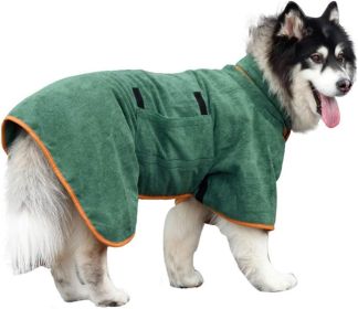 Green  Bata De BaÃ±o De Microfibra Para Perro, Toalla SÃºper Absorbente Para Perro, Bata De BaÃ±o Para Cachorros, Perros Medianos Y Grandes (size: XL)